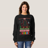 Sweatshirt Père Noël Préférée Infirmière inscrite Arbre de No (Devant entier)