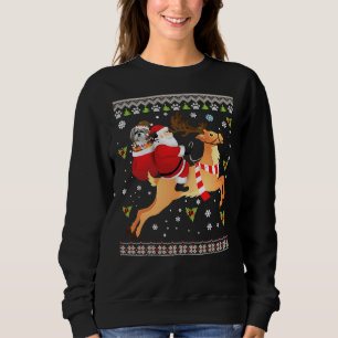 Sweatshirt Père Noël Reindeer Shih Tzu Chien présente