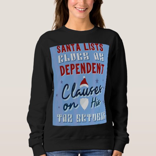 Sweatshirt Père Noël Répertorie Les Elfes Comme Comptable De (Devant)