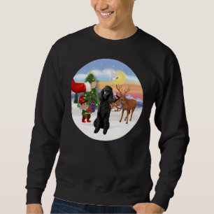 Sweatshirt Père Noël S Treat Pour Son Poodle Standard Noir