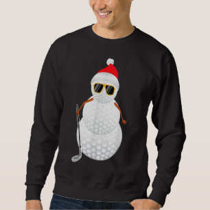 Sweatshirt Père Noël Snowman Golf Ball Christmas Golfer Cadea