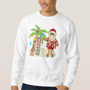 Sweatshirt Père Noël tropical avec palmier