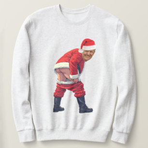 Sweatshirt Père Noël Trump Construire Le Mur Politique drôle