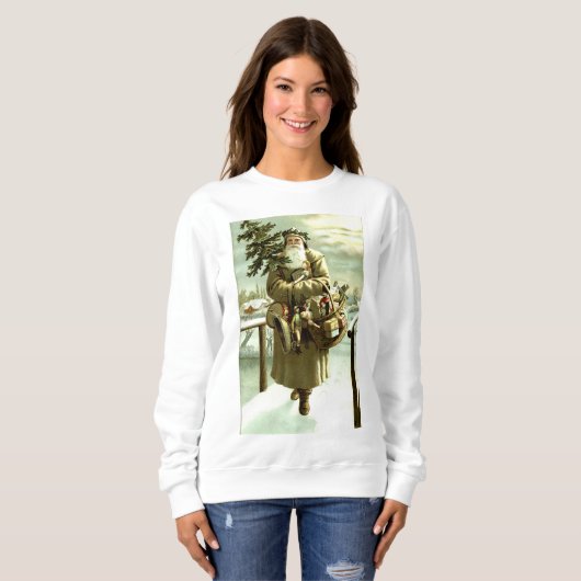 Sweatshirt père Noël vient en vacances (Devant entier)