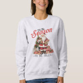 Sweatshirt Père Noël vintage et sapin de Noël (Devant)
