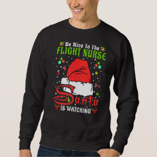 Sweatshirt Père Noël Xmas Pajamas Soyez Gentils Avec L'Infirm