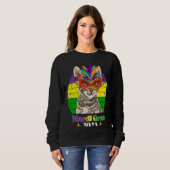 Sweatshirt Perles de Masque de Chat Mardi Gras 2023 8 (Devant entier)