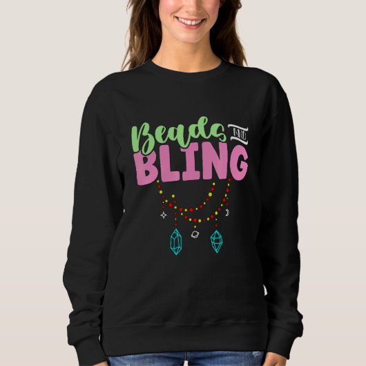 Sweatshirt Perles et Bling Création de Bijoux Travail des Per (Devant)