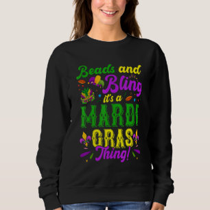 Sweatshirt Perles Et Laver C'Est Un Mardi Gras Thème Mardi Gr