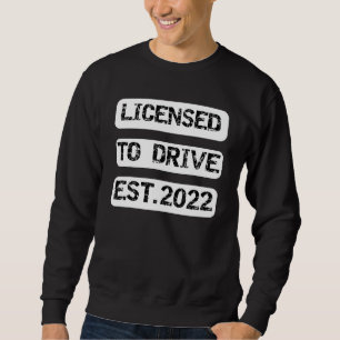 Sweatshirt Permis de conduire 2022 Nouveau conducteur Vintage