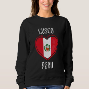 Sweatshirt Pérou Drapeau Coeur Cusco City