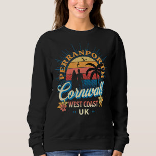 Sweatshirt Perranporth de surf, Cornouailles Uk Retro Perturb