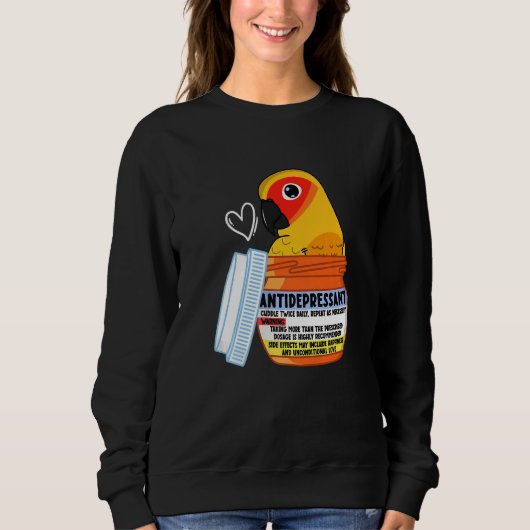 Sweatshirt Perroquet Antidépresseur Mignon I Conure Soleil (Devant)