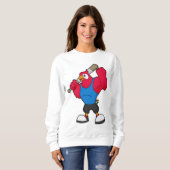 Sweatshirt Perroquet au baseball avec batte de baseball (Devant entier)