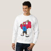 Sweatshirt Perroquet au baseball avec batte de baseball (Devant entier)