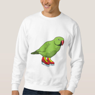 Sweatshirt Perroquet au patinage sur glace avec patins sur gl