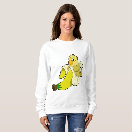 Sweatshirt Perroquet avec banane (Devant entier)