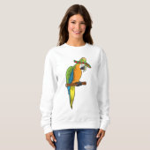 Sweatshirt Perroquet avec casquette de paille (Devant entier)