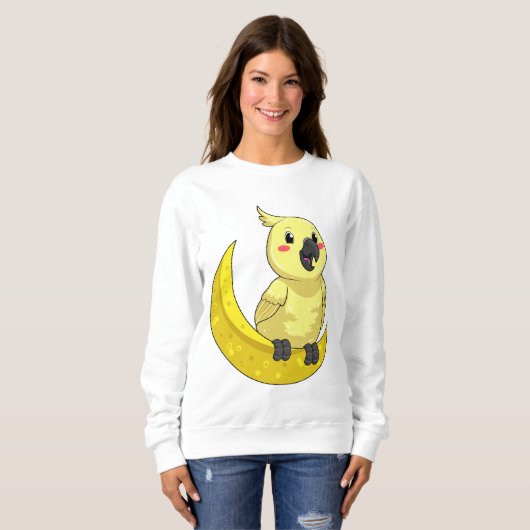 Sweatshirt Perroquet avec lune (Devant entier)