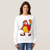 Sweatshirt Perroquet comme joueur de basket-ball avec basket- (Devant entier)