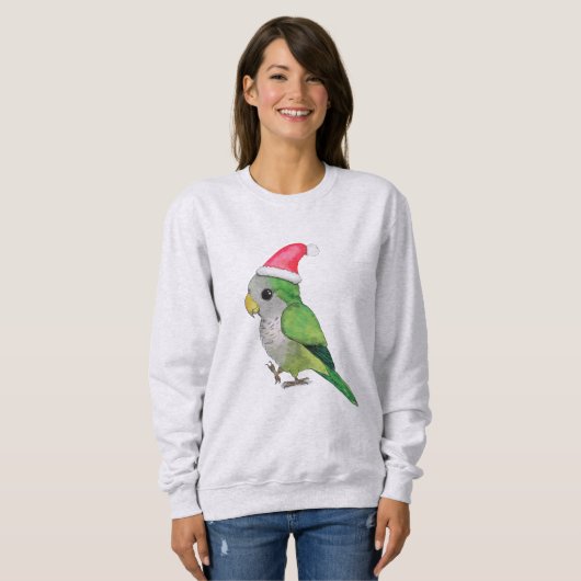 Sweatshirt Perroquet de Noël vert (Devant entier)