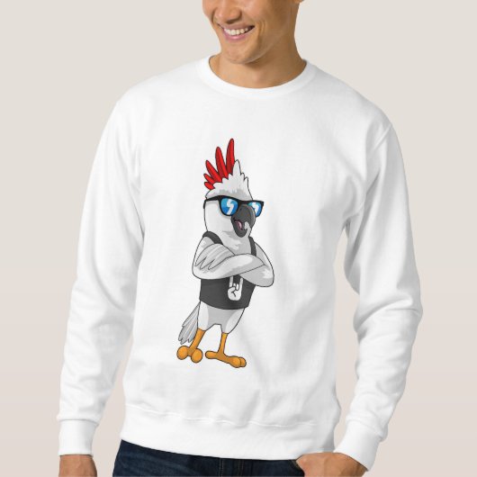 Sweatshirt Perroquet en musicien avec des lunettes de soleil (Devant)