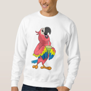Sweatshirt Perroquet et noix de coco avec paille à boire