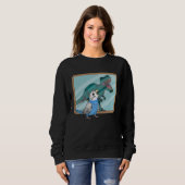 Sweatshirt Perroquet & Rex réflexion I Blue Budgie Perruche o (Devant entier)