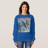 Sweatshirt Perruche Boudeuse Perruche ondulée Femmes Noël drô (Devant entier)