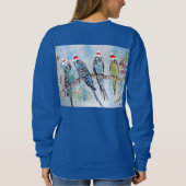 Sweatshirt Perruche Boudeuse Perruche ondulée Femmes Noël drô (Dos)