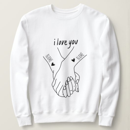 Sweatshirt Personalised for couples, valentine's day (Design devant)