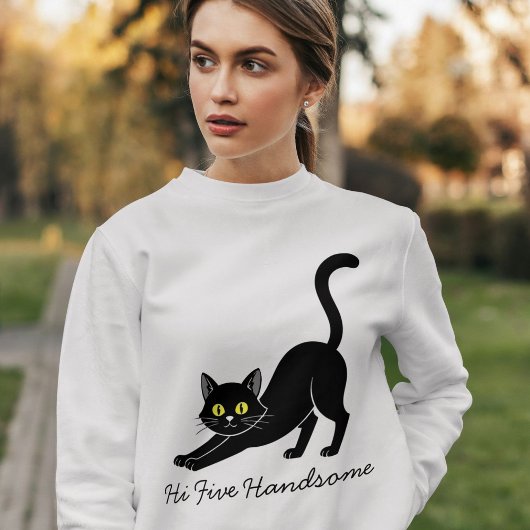 Sweatshirt Personalized Cute Funny Black Cat Pet Lovers Ash