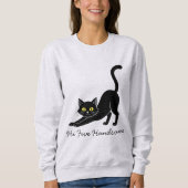 Sweatshirt Personalized Cute Funny Black Cat Pet Lovers Ash (Devant)