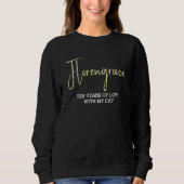 Sweatshirt Personalized Cute Pet Lover Cat Mom Anniversary (Devant)