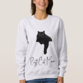 Sweatshirt Personalized Funny Black Cat Quote Pet Mom Ash (Devant)