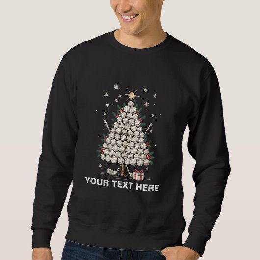Sweatshirt Personalized Golf Christmas Tree Equipment Family (Devant)