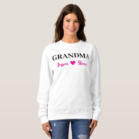 Sweatshirt Personalized Grandma Script (Devant entier)