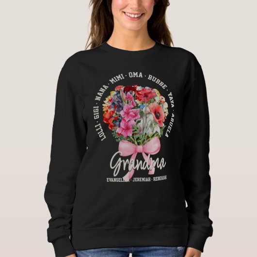 Sweatshirt Personalized Mother's Day Nana Mimi Gigi GRANDMA (Devant)