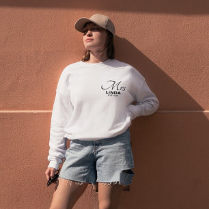 Sweatshirt Personalized Mrs with name,Engagement, bride  Swea