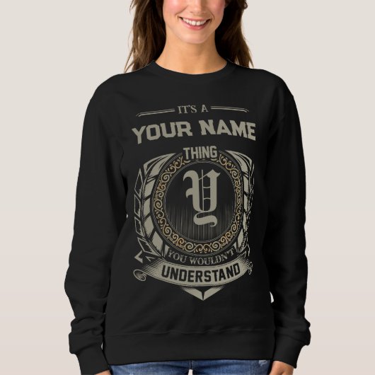 Sweatshirt Personalized Name Shirt, Custom Family Name (Devant)