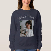 Sweatshirt Personalized Pet Lover Photo Script Name Cat Mom (Devant)