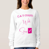 Sweatshirt Personalized Pet Lover Pink Script Funny Cat Mom (Devant)