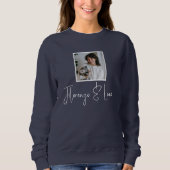 Sweatshirt Personalized Pet Lovers Photo Script Name Cat Mom (Devant)