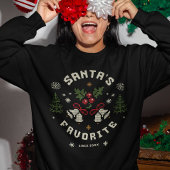 Sweatshirt Personalized “Santa’s Favorite” Faux Knit