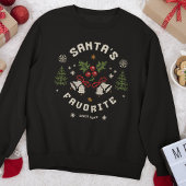 Sweatshirt Personalized “Santa’s Favorite” Faux Knit