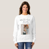 Sweatshirt Personalized Script Name Cat Mom Pet Family Photo (Devant entier)