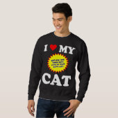 Sweatshirt PERSONNALISABLE J'aime mon chat (Devant entier)