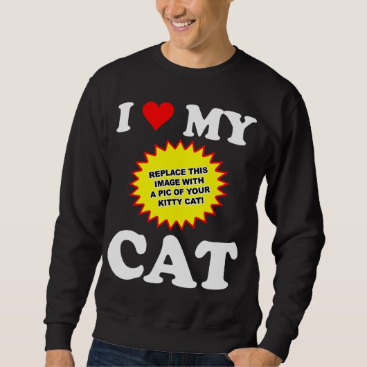Sweatshirt PERSONNALISABLE J'aime mon chat (Devant)