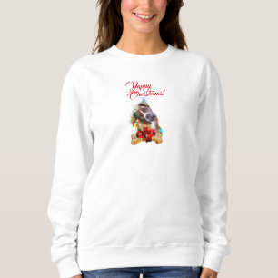 Sweatshirt Personnalisable jolie Pittie Dog Joyeux Noël