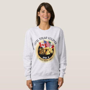 Sweatshirt Personnalisé 2024 TOTAL SOLAR ECLIPSE drapeaux Fam